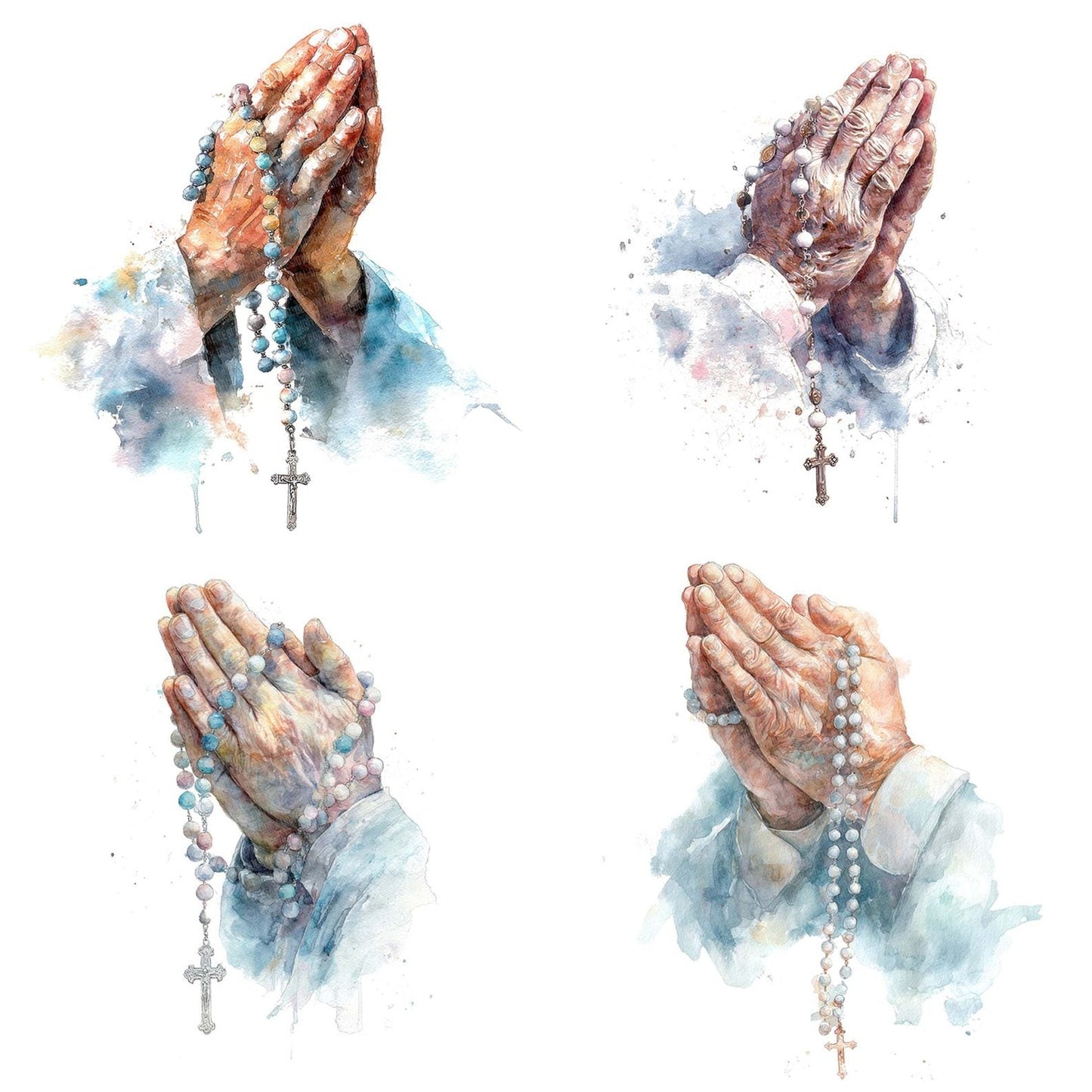 Close Up Hands Praying Clipart Set (DDD004979)