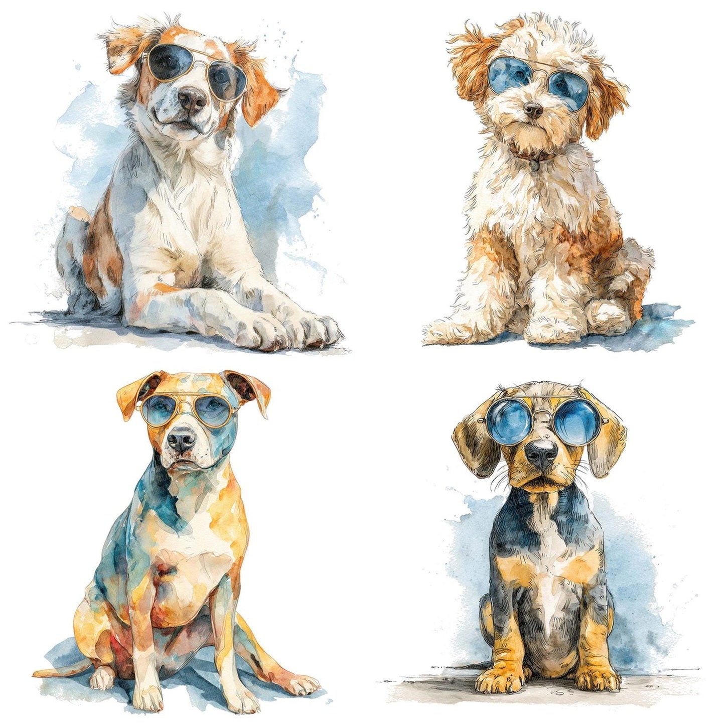 Cool Dog with Sunglasses Clipart Set (DDD005009)