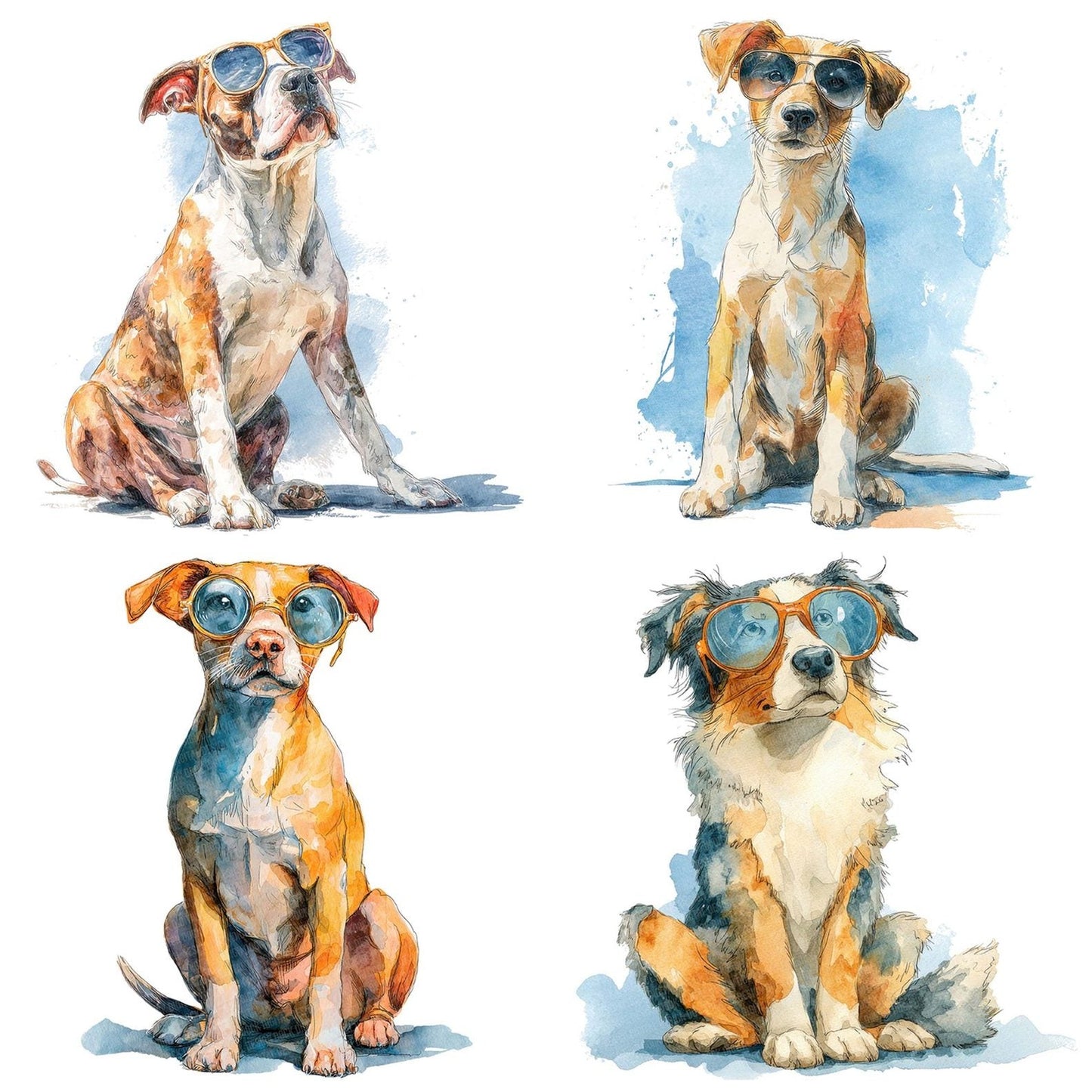 Cool Dog with Sunglasses Clipart Set (DDD005009)