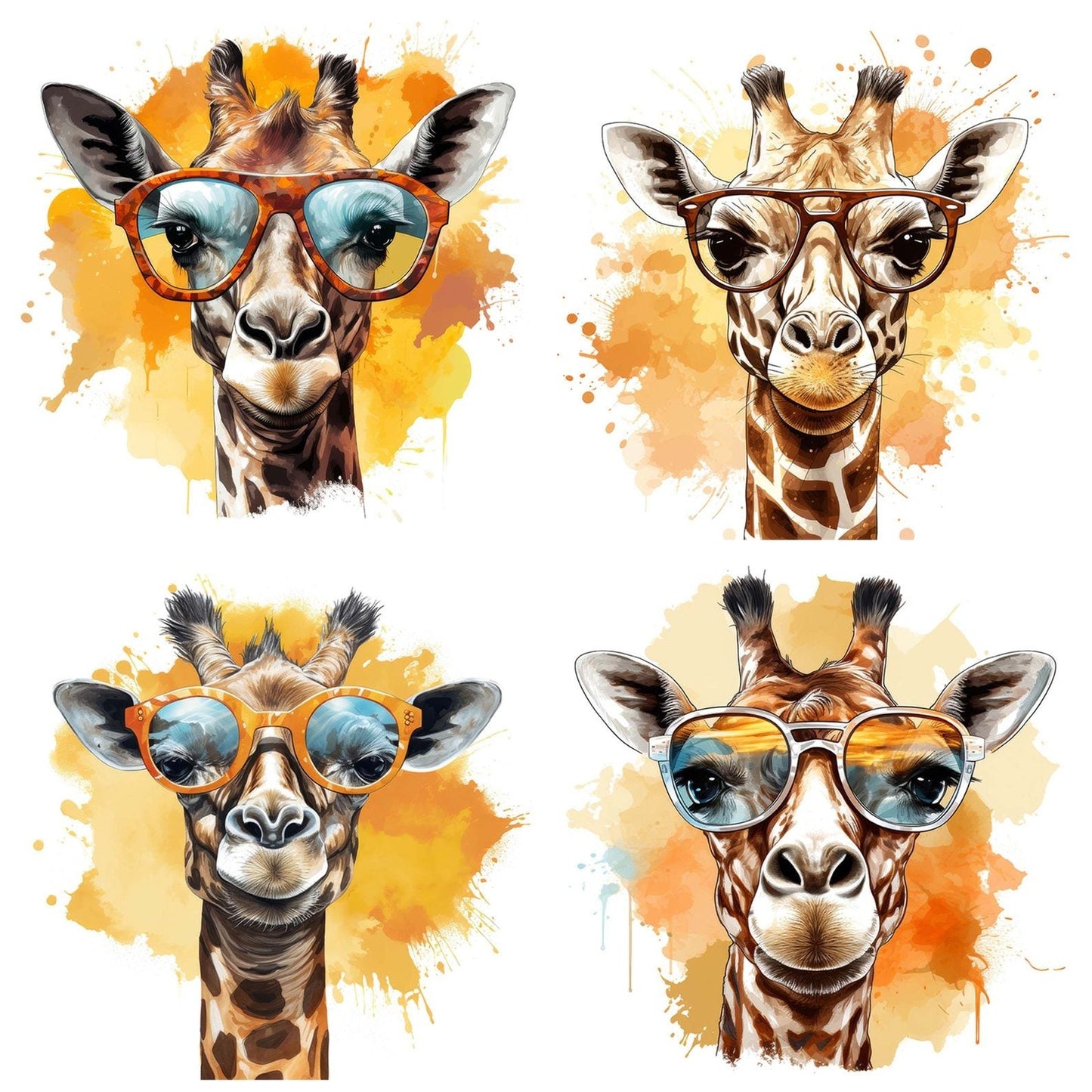 Cool Giraffe with Sunglasses Clipart Set (DDD005010)
