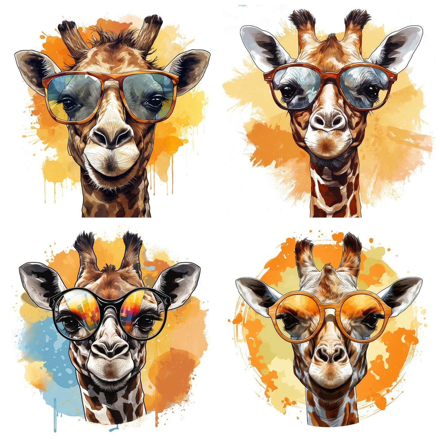 Cool Giraffe with Sunglasses Clipart Set (DDD005010)