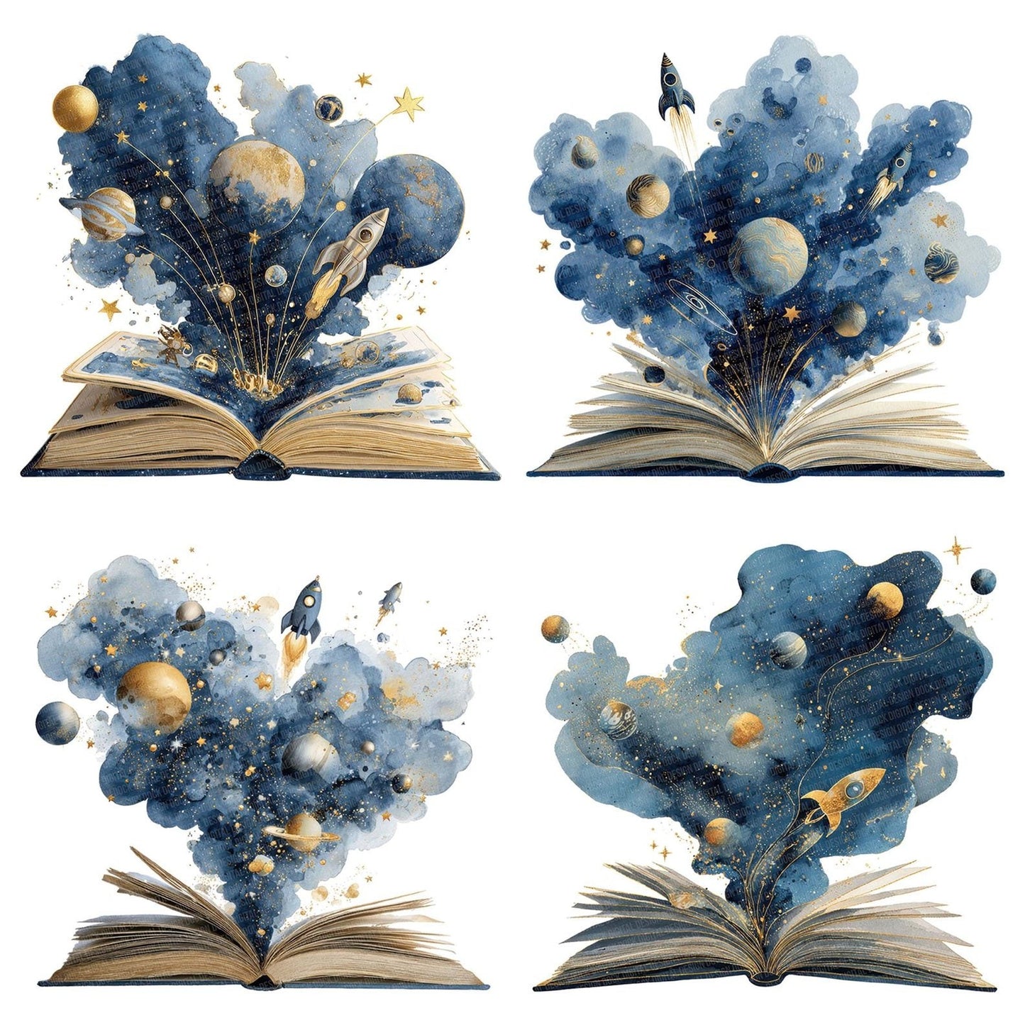 Cosmic Story Open Book Clipart Set (DDD005012)