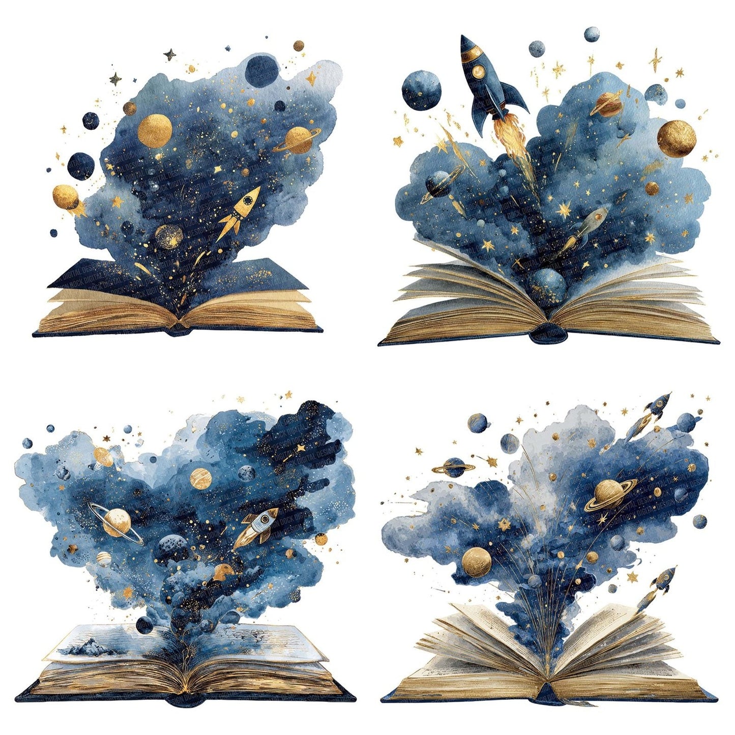 Cosmic Story Open Book Clipart Set (DDD005012)