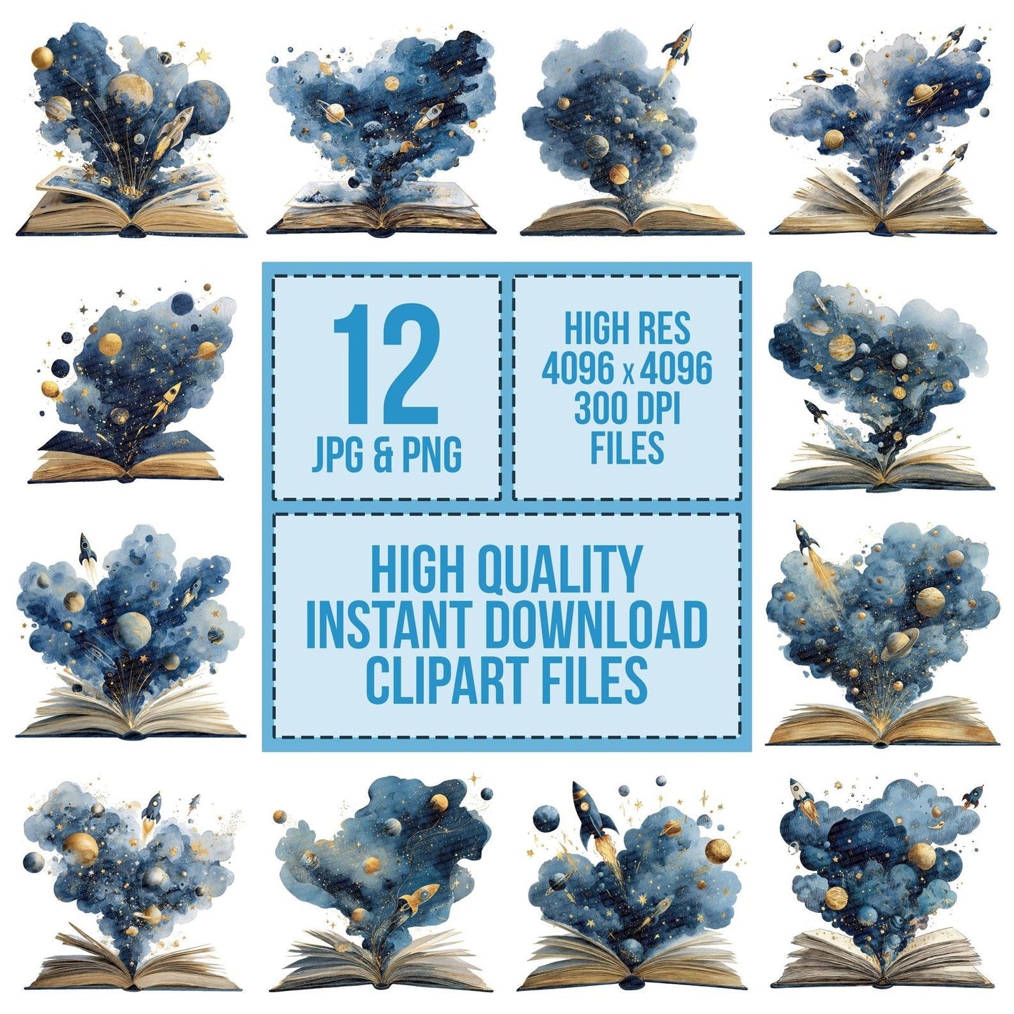 Cosmic Story Open Book Clipart Set (DDD005012)