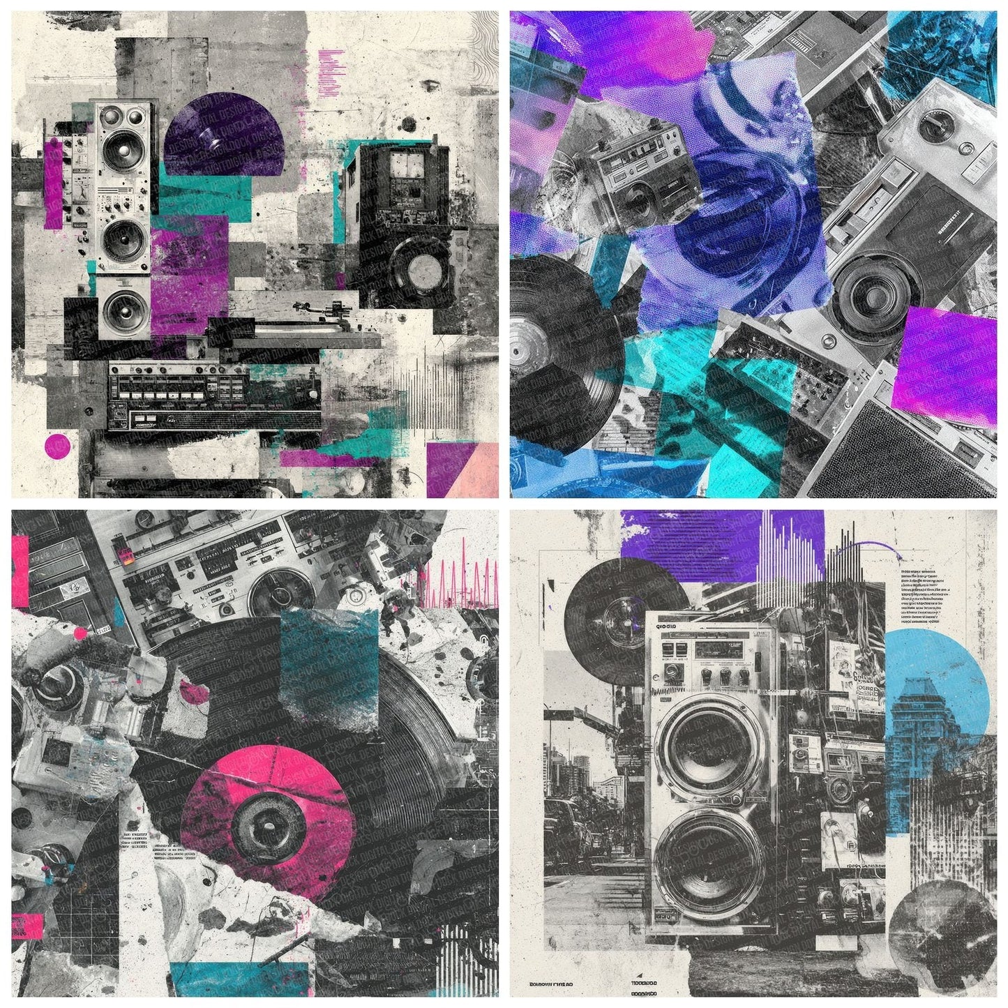 Electronic Club Moodboard Digital Paper Pack (DDD000008)