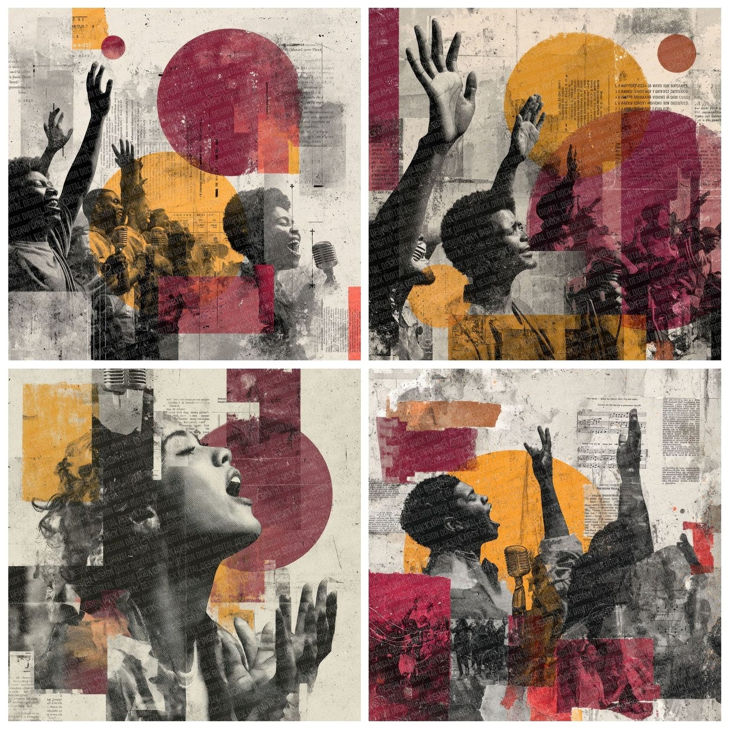 Gospel Choir Moodboard Digital Paper Pack (DDD000011)