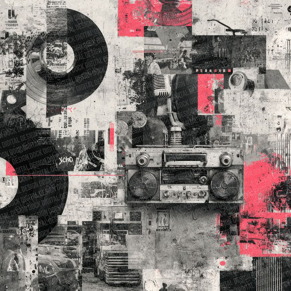 Hip Hop Beat Moodboard Digital Paper Pack (DDD000012)