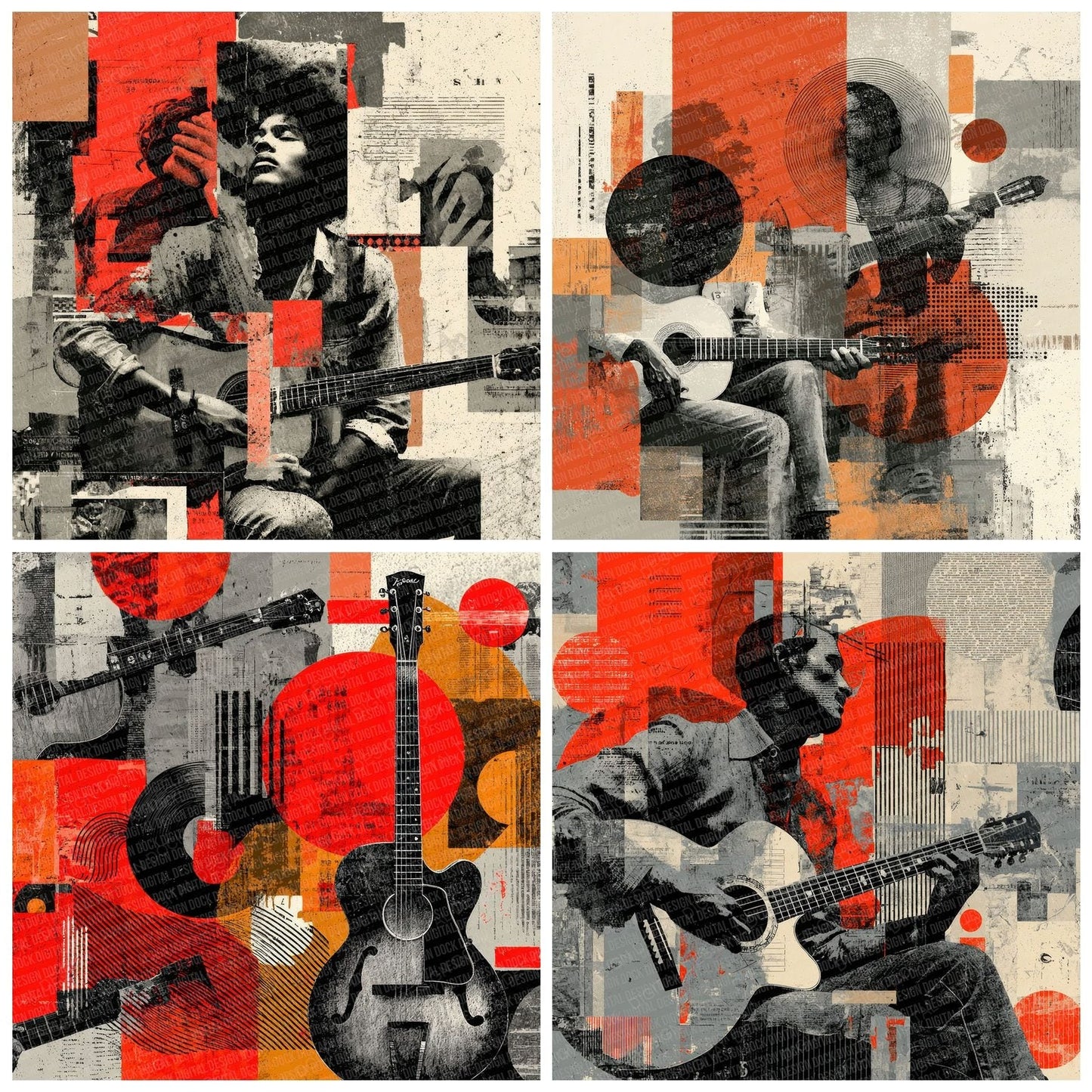 Latin Guitar Moodboard Digital Paper Pack (DDD000013)
