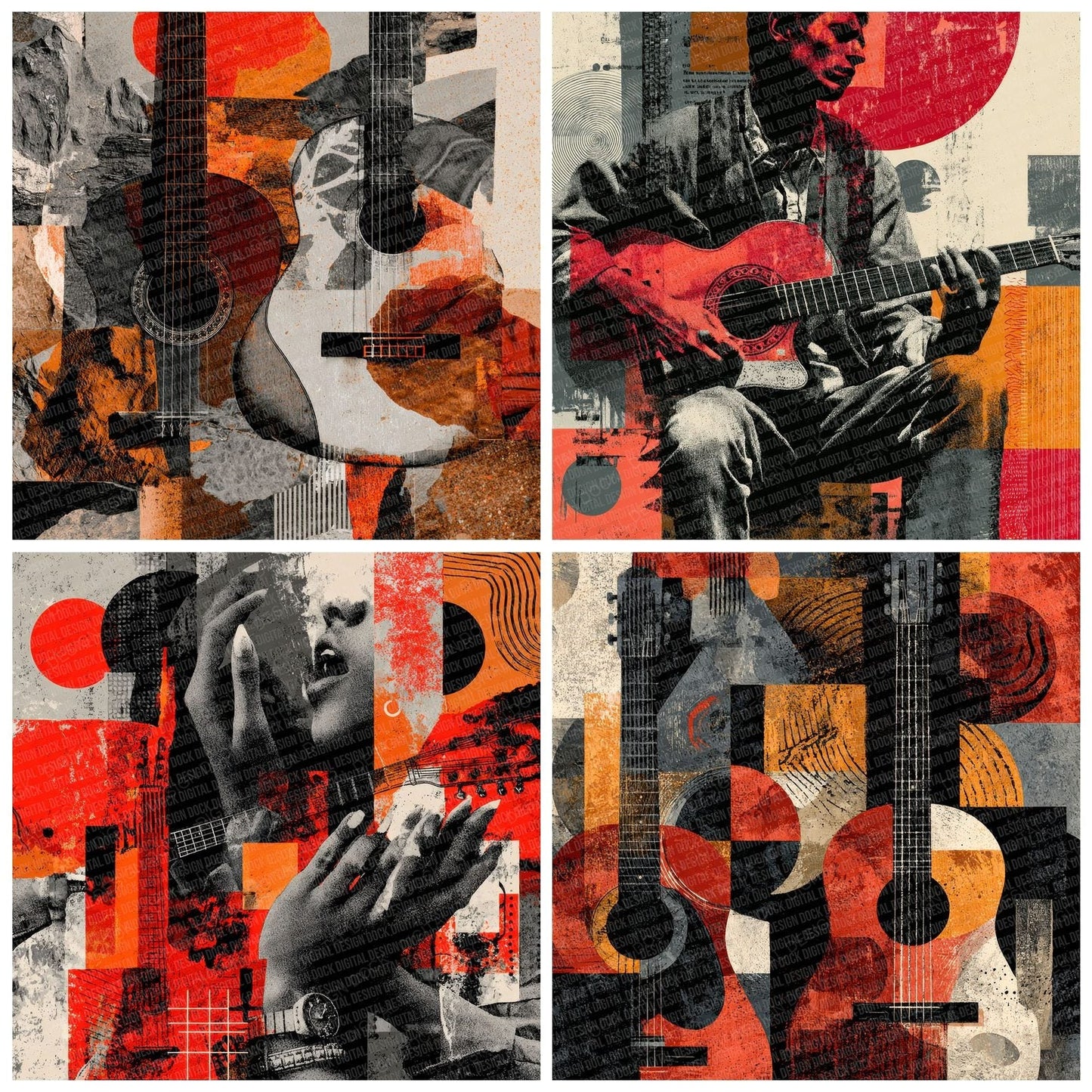 Latin Guitar Moodboard Digital Paper Pack (DDD000013)