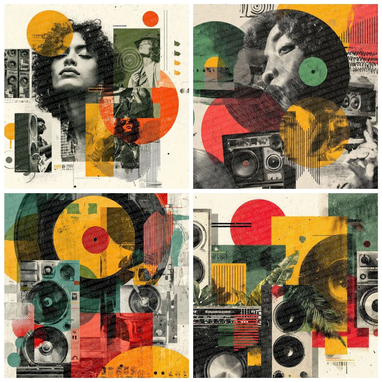 Reggae Sound Moodboard Digital Paper Pack (DDD000017)