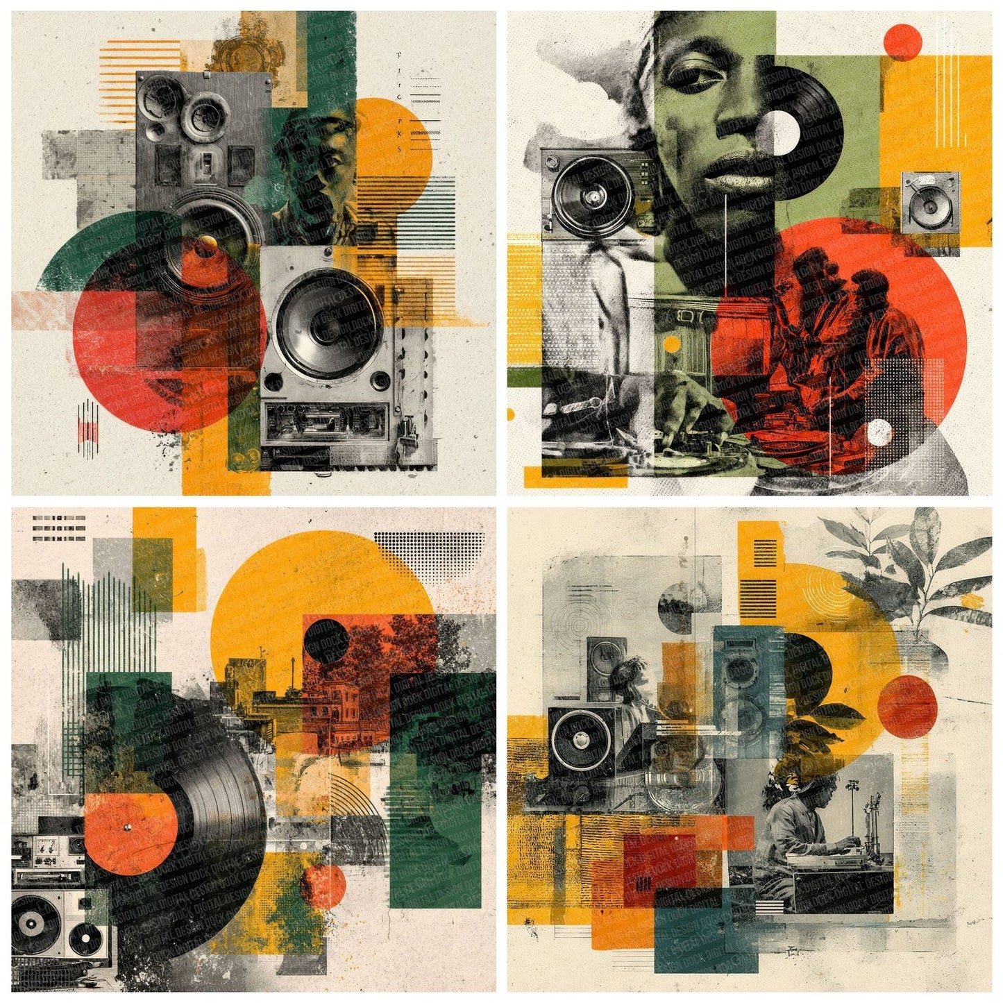 Reggae Sound Moodboard Digital Paper Pack (DDD000017)