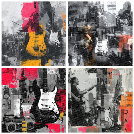Rock Guitar Moodboard Digital Paper Pack (DDD000018)