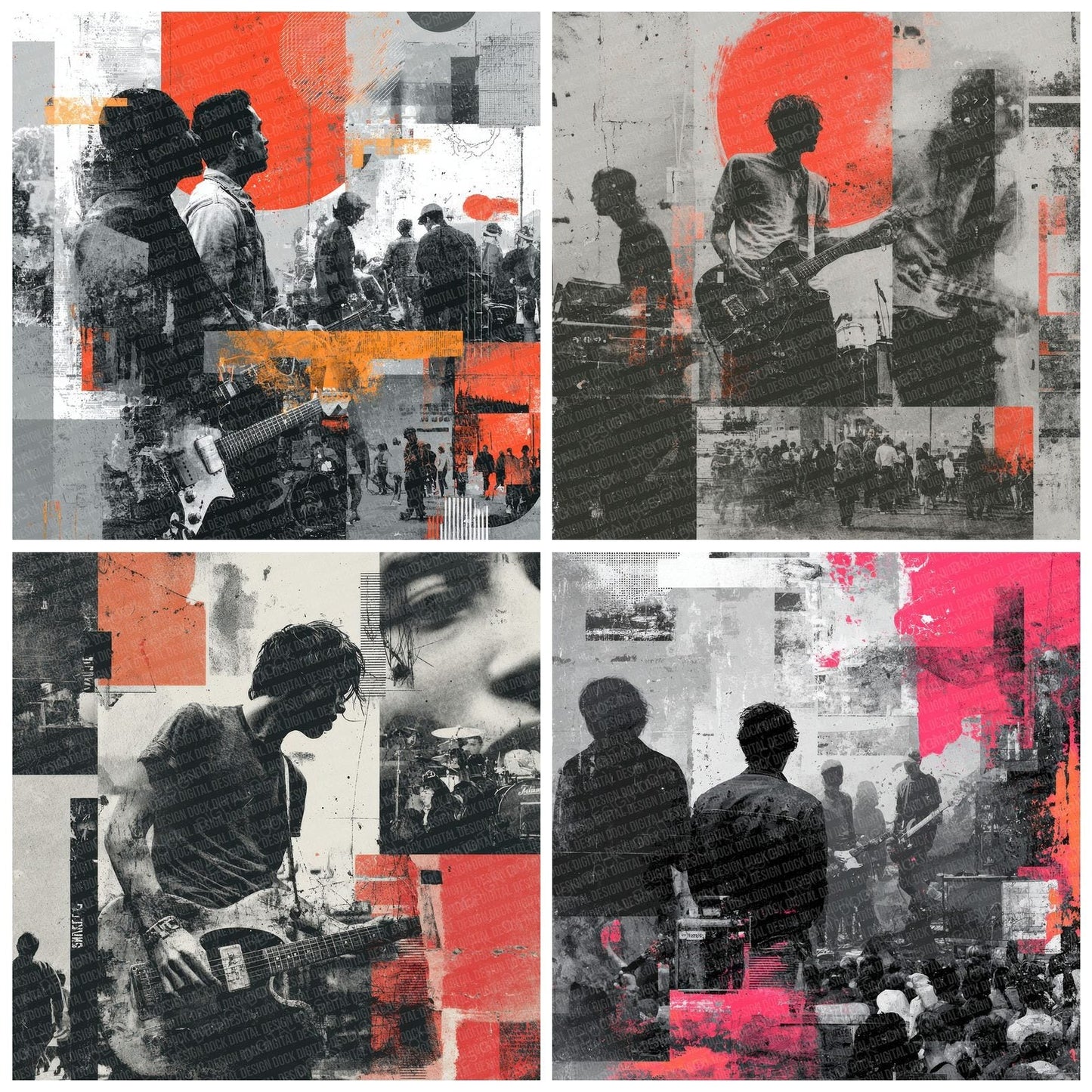 Rock Guitar Moodboard Digital Paper Pack (DDD000018)