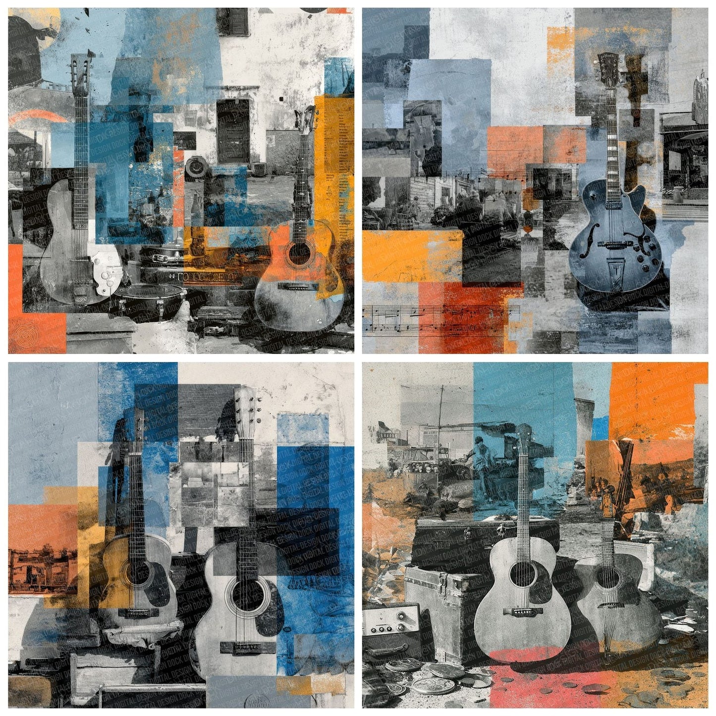 Street Music Moodboard Digital Paper Pack (DDD000020)