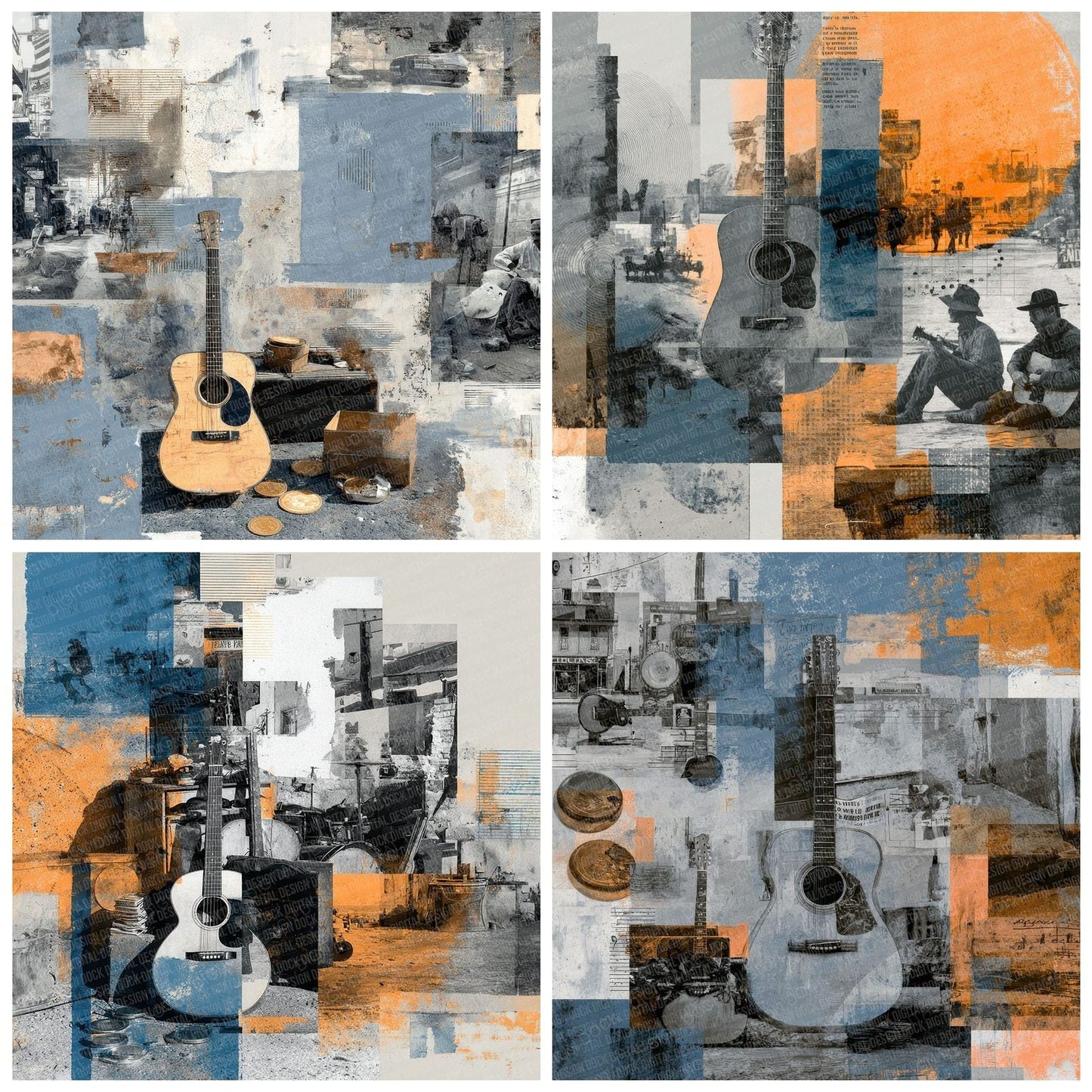 Street Music Moodboard Digital Paper Pack (DDD000020)