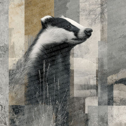 Badger Woodland Moodboard Digital Paper Pack (DDD000021)