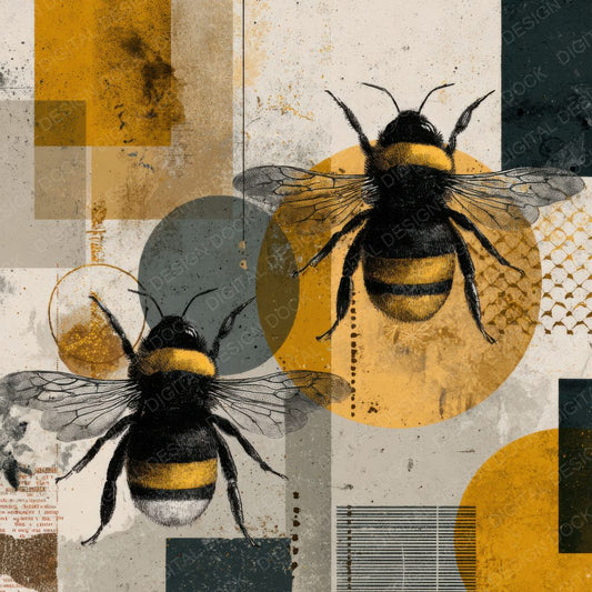 Bee Honey Moodboard Digital Paper Pack (DDD000022)