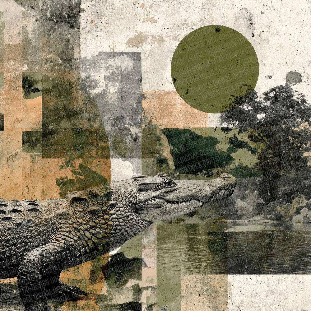 Crocodile Wetland Moodboard Digital Paper Pack (DDD000024)