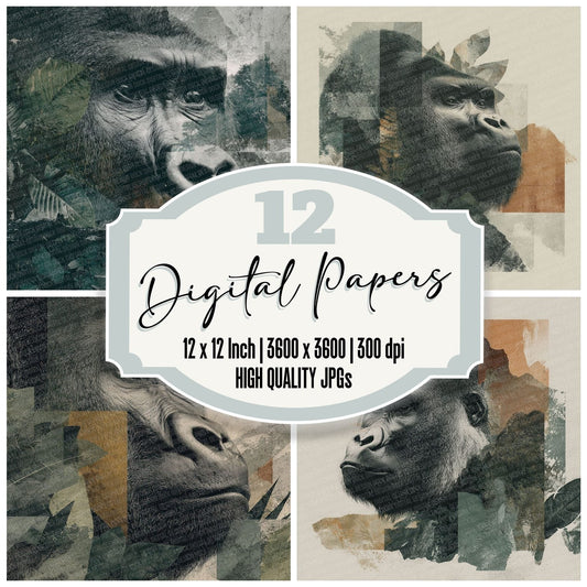Gorilla Highland Moodboard Digital Paper Pack (DDD000025)