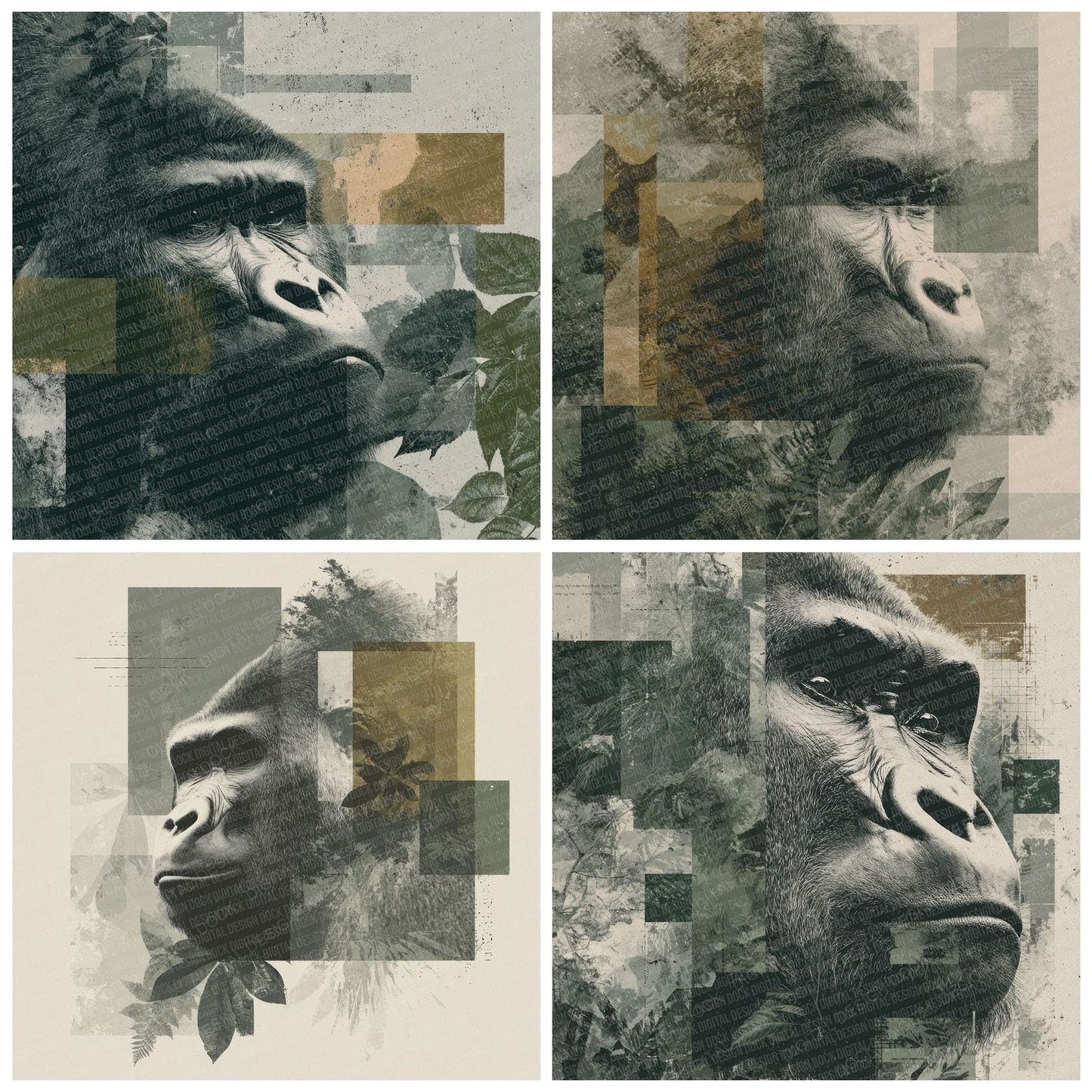 Gorilla Highland Moodboard Digital Paper Pack (DDD000025)