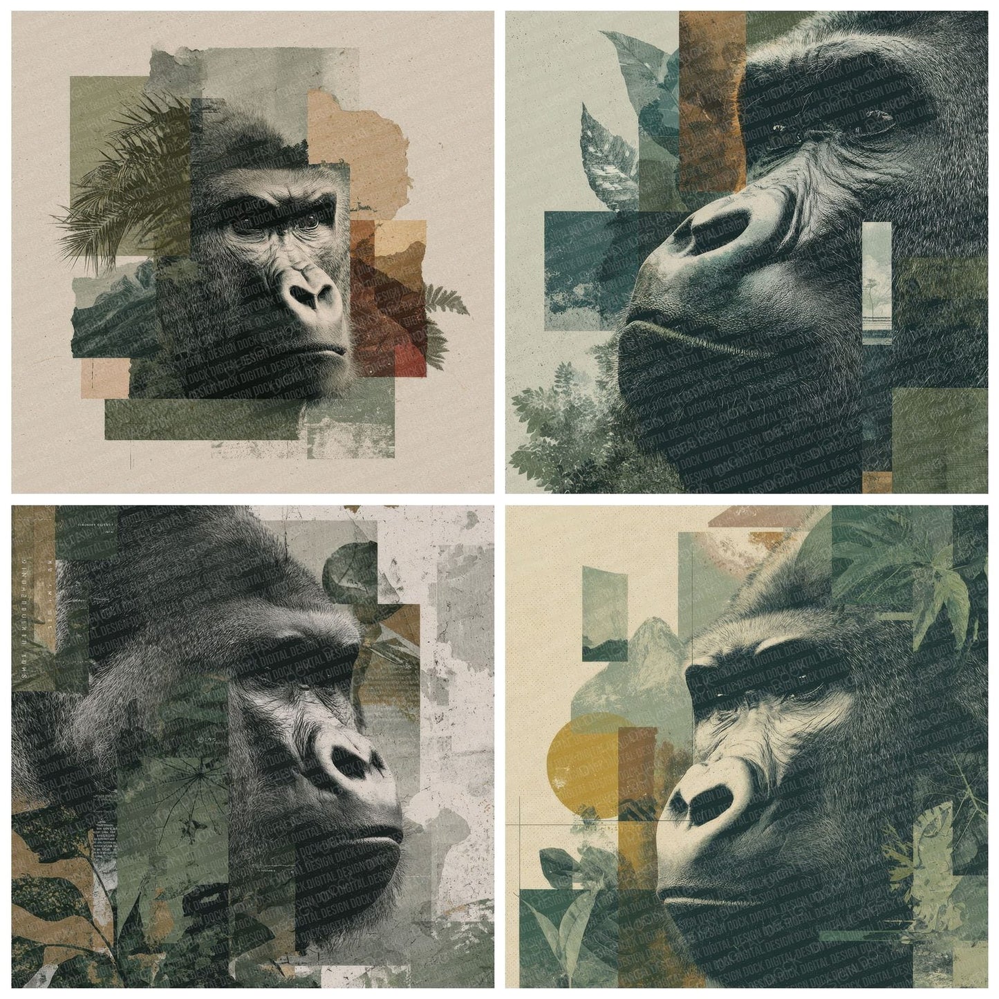 Gorilla Highland Moodboard Digital Paper Pack (DDD000025)