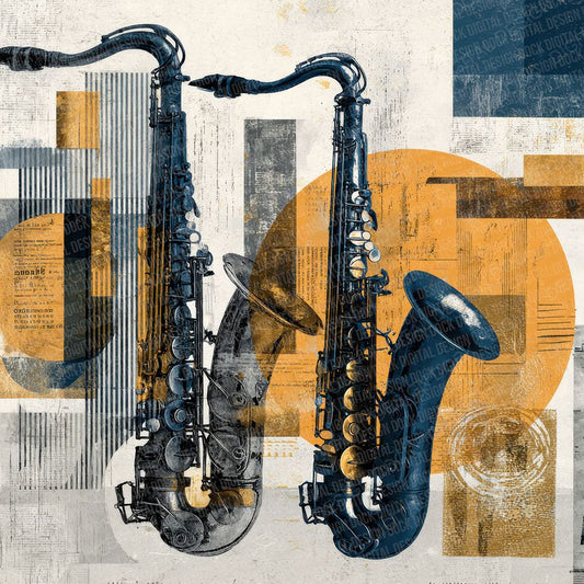 Jazz Instrument Moodboard Digital Paper Pack (DDD000027)