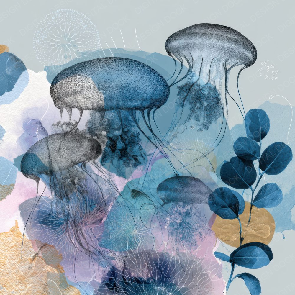 Jellyfish Drift Moodboard Digital Paper Pack (DDD000028)