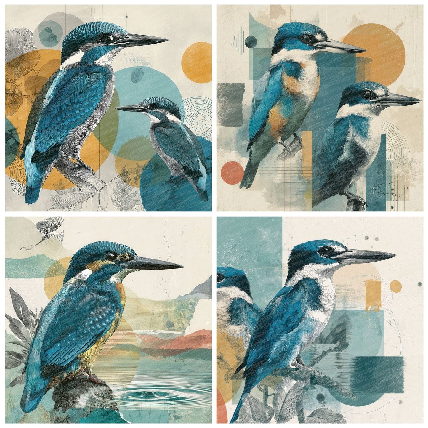 Kingfisher River Moodboard Digital Paper Pack (DDD000029)