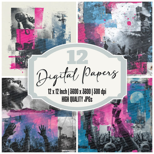 Live Concert Moodboard Digital Paper Pack (DDD000030)