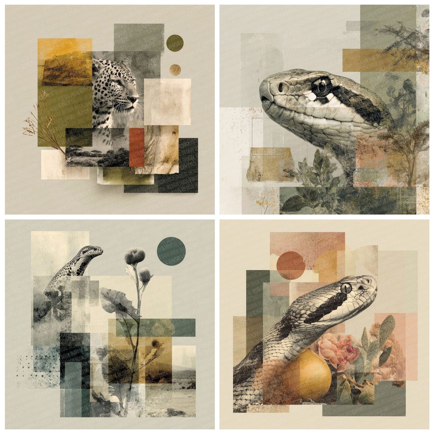 Puff Adder Savannah Moodboard Digital Paper Pack (DDD000032)
