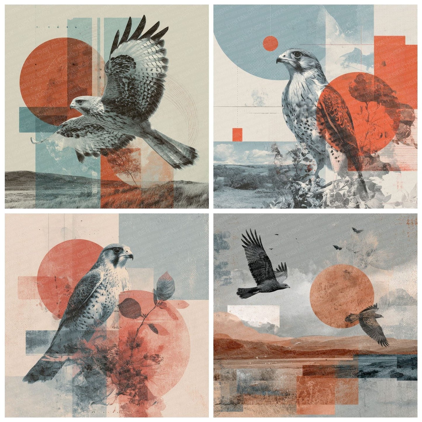 Red Kite Sky Moodboard Digital Paper Pack (DDD000034)
