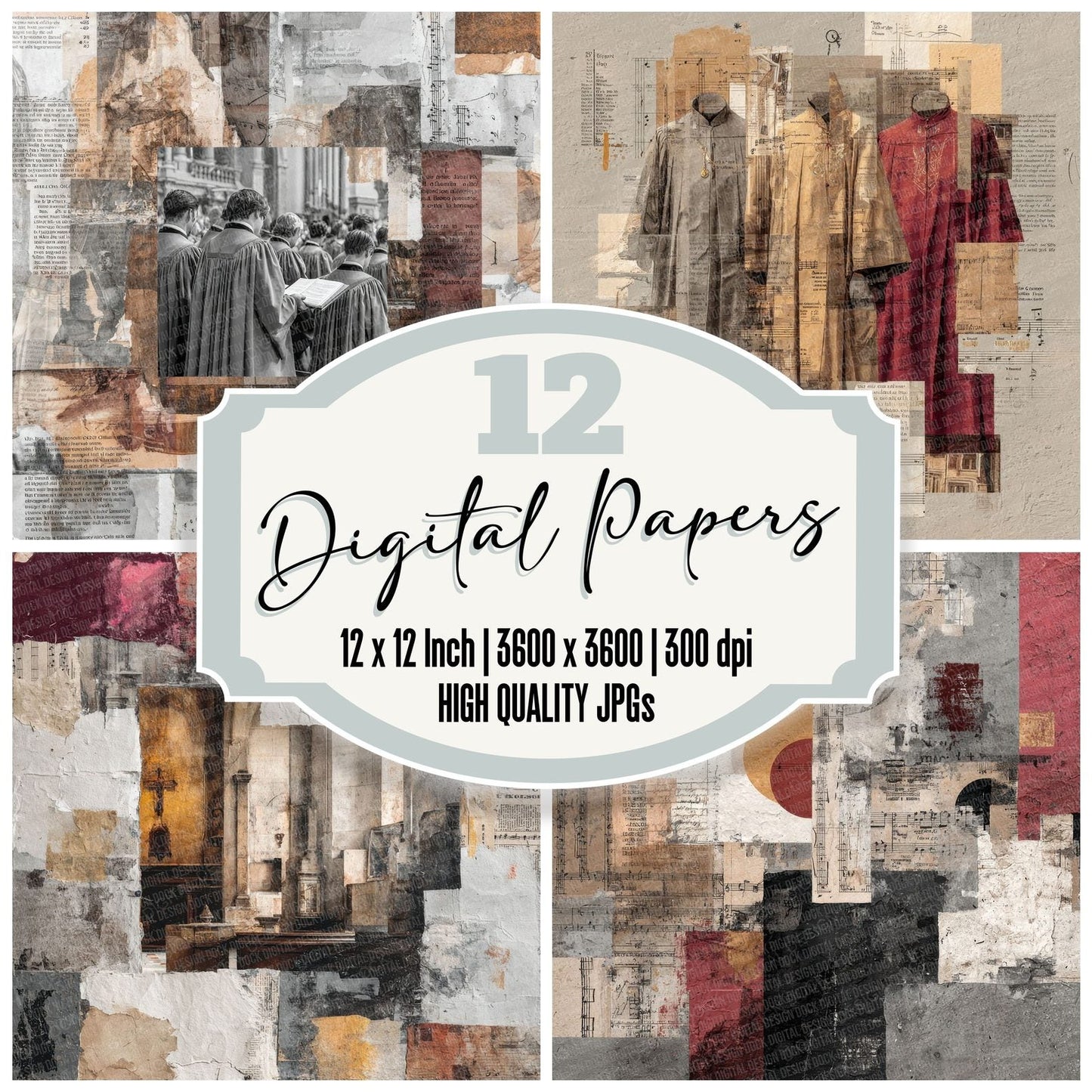 Sacred Choir Moodboard Digital Paper Pack (DDD000035)