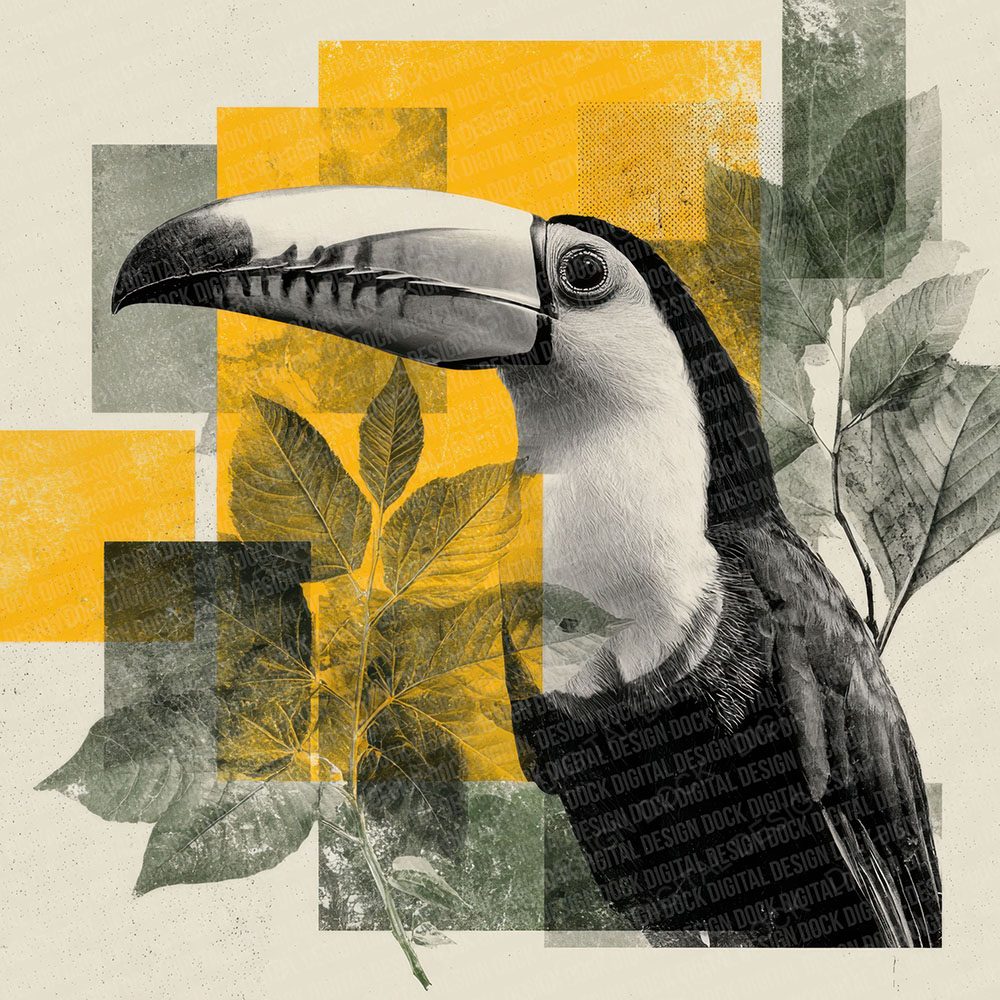 Toucan Jungle Moodboard Digital Paper Pack (DDD000039)