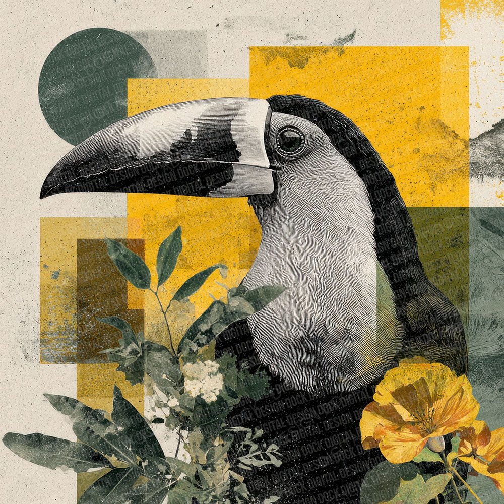 Toucan Jungle Moodboard Digital Paper Pack (DDD000039)