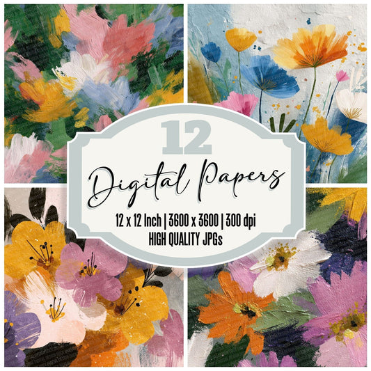 Abstract Wildflower Background Digital Paper Pack (DDD000041)