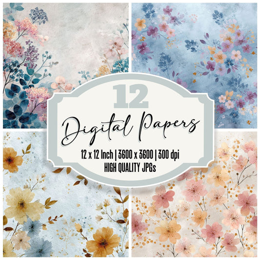 Airy Wildflower Background Digital Paper Pack (DDD000042)