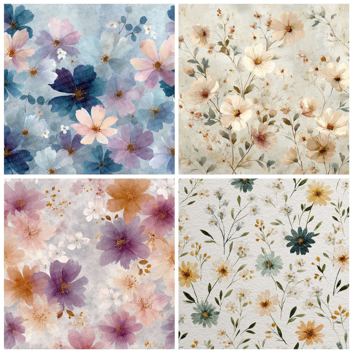 Airy Wildflower Background Digital Paper Pack (DDD000042)
