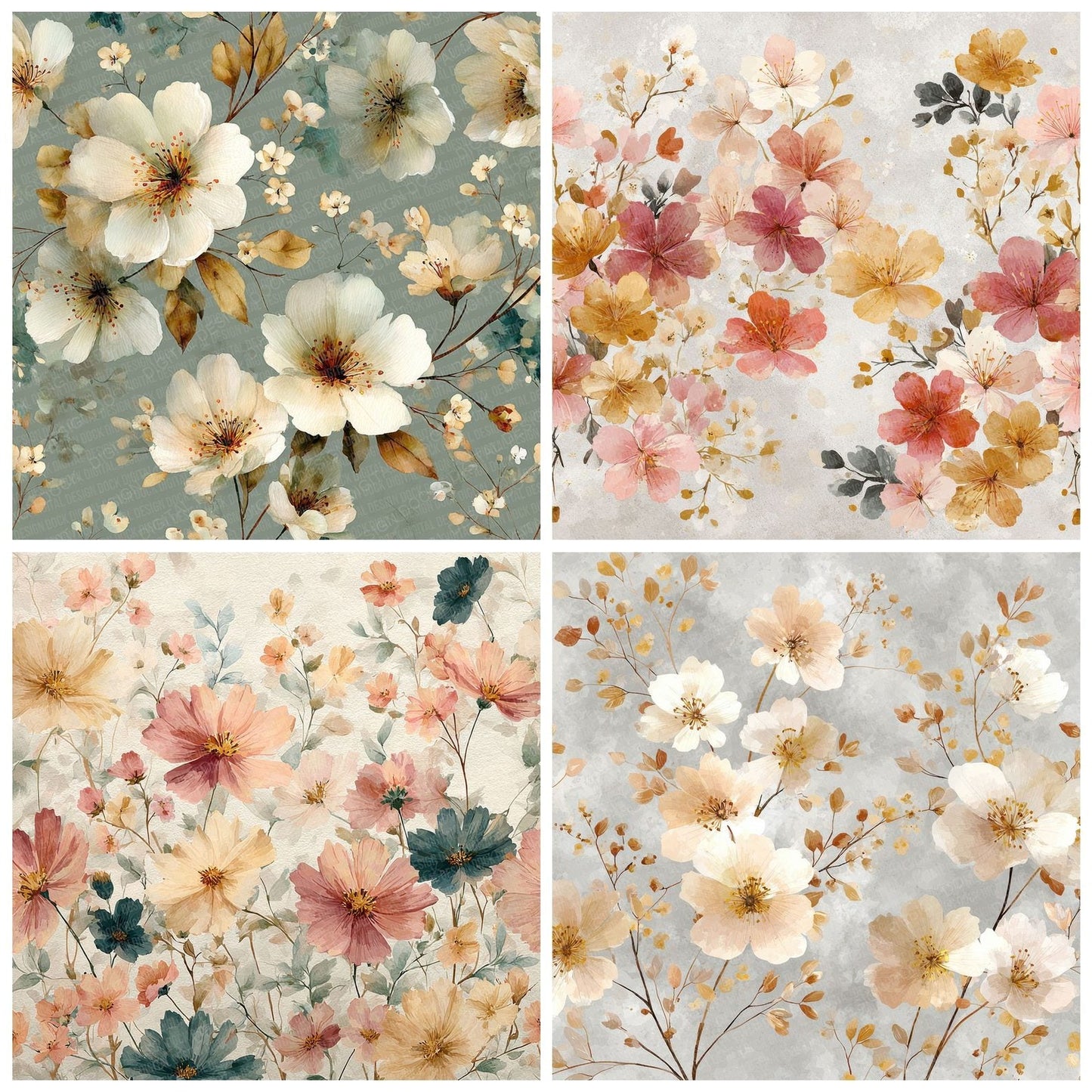 Airy Wildflower Background Digital Paper Pack (DDD000042)