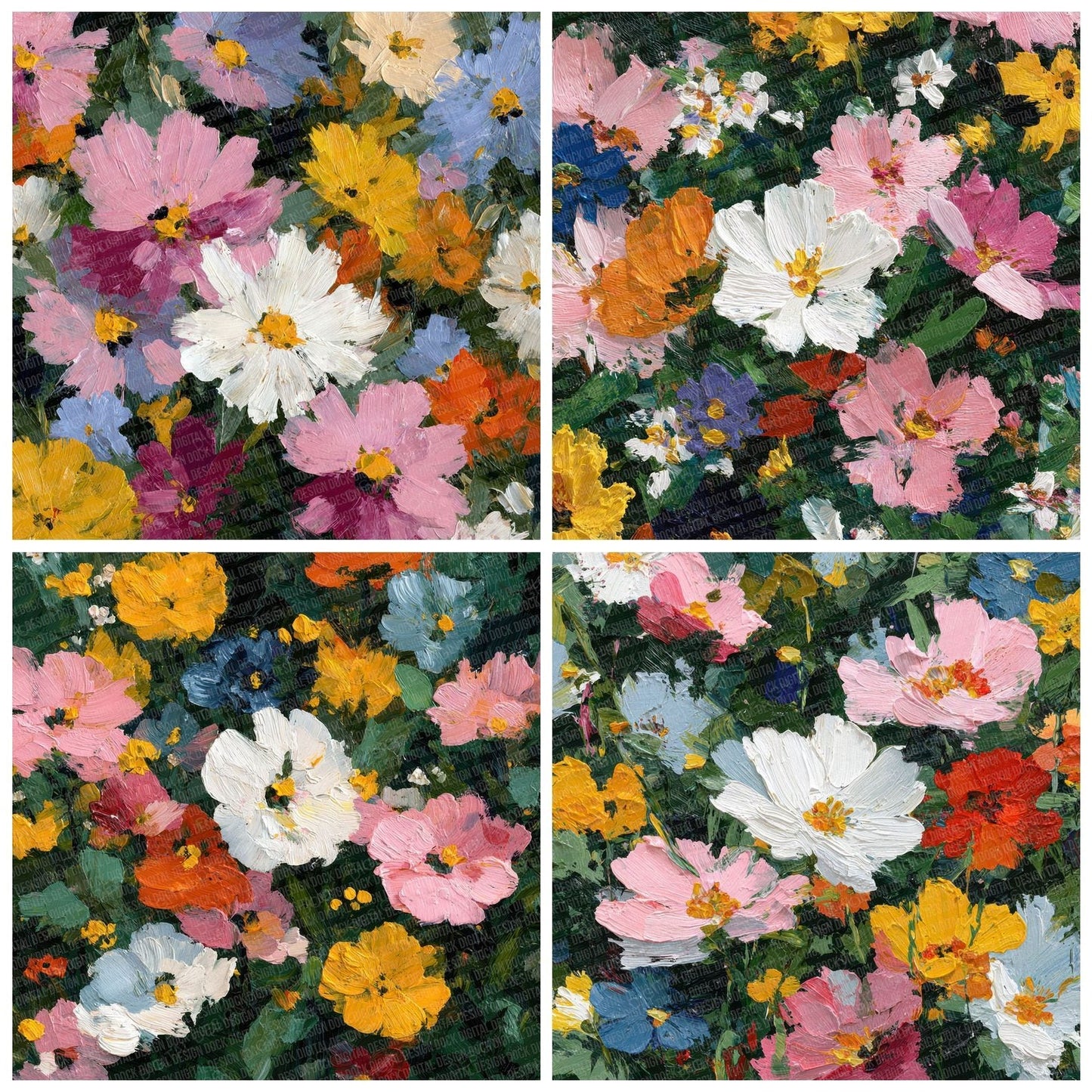 Bold Wildflower Background Digital Paper Pack (DDD000043)