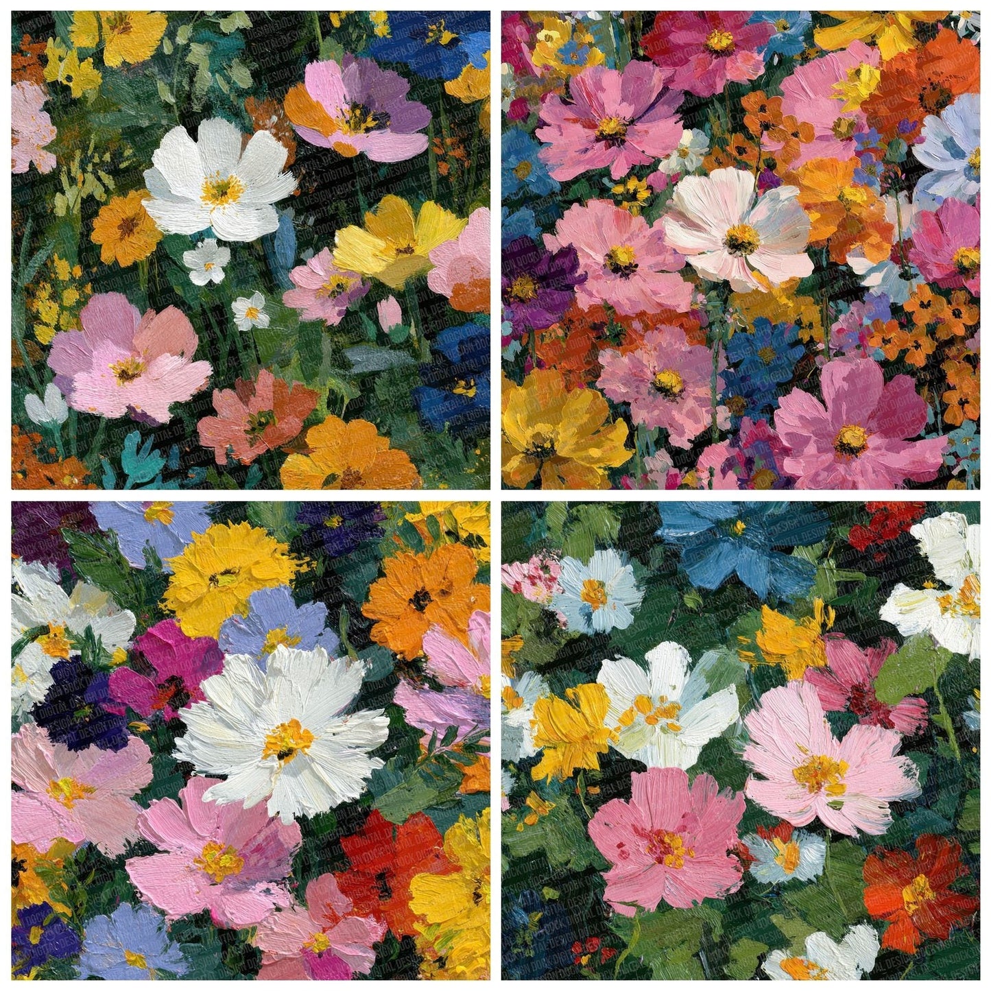 Bold Wildflower Background Digital Paper Pack (DDD000043)