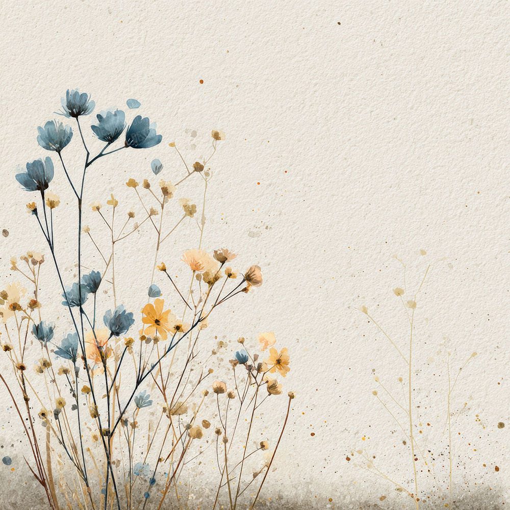 Cream Wildflower Rise Background Digital Paper Pack (DDD000047)