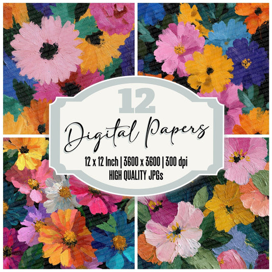 Expressive Wildflower Background Digital Paper Pack (DDD000048)