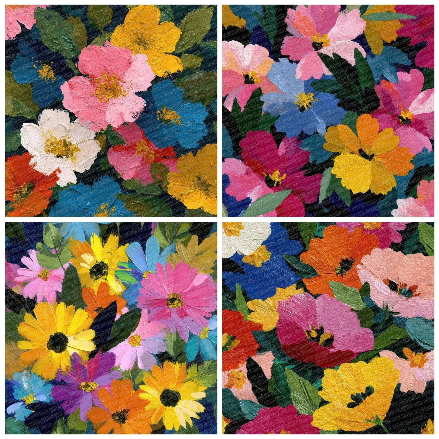 Expressive Wildflower Background Digital Paper Pack (DDD000048)