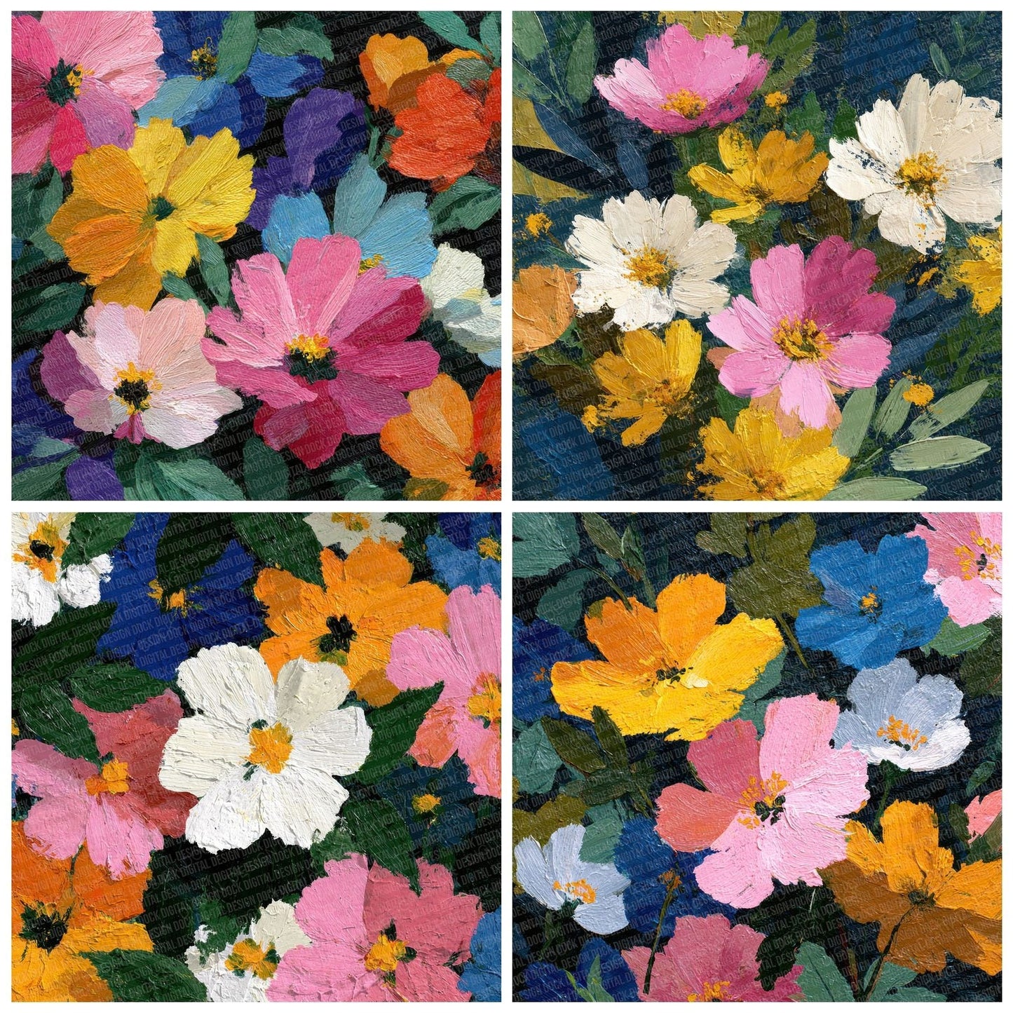 Expressive Wildflower Background Digital Paper Pack (DDD000048)