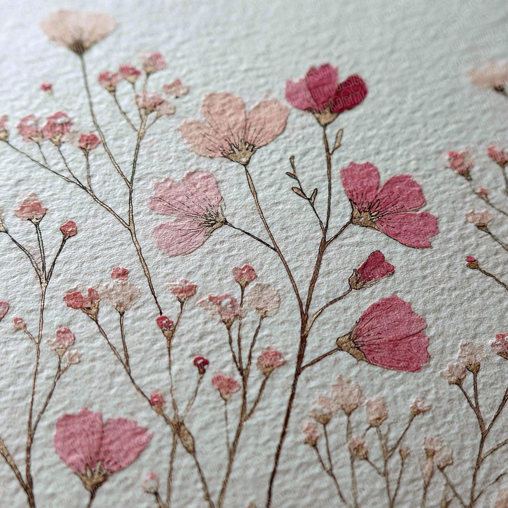 Ink Wash Wildflower Background Digital Paper Pack (DDD000049)