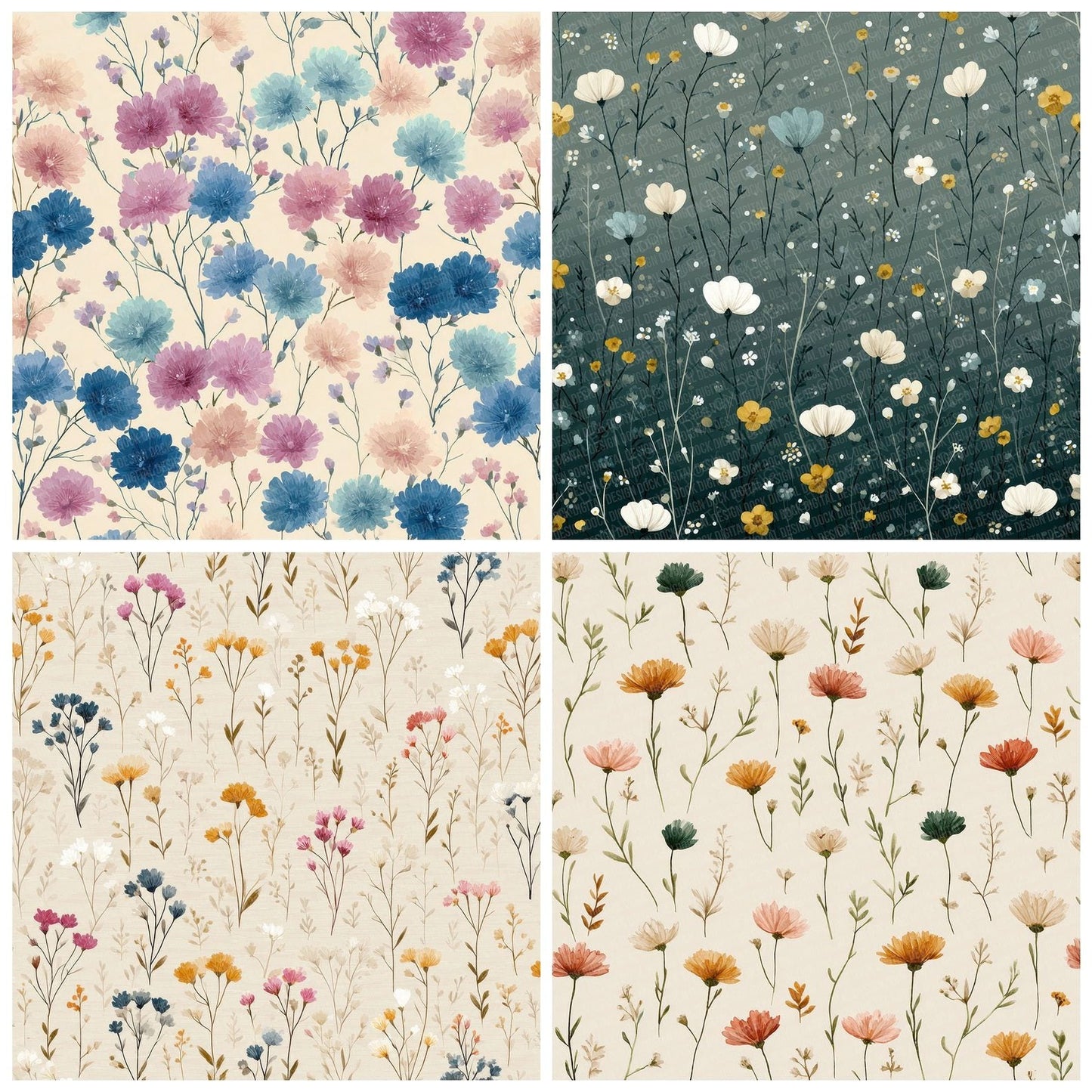 Meadow Wildflower Background Digital Paper Pack (DDD000050)
