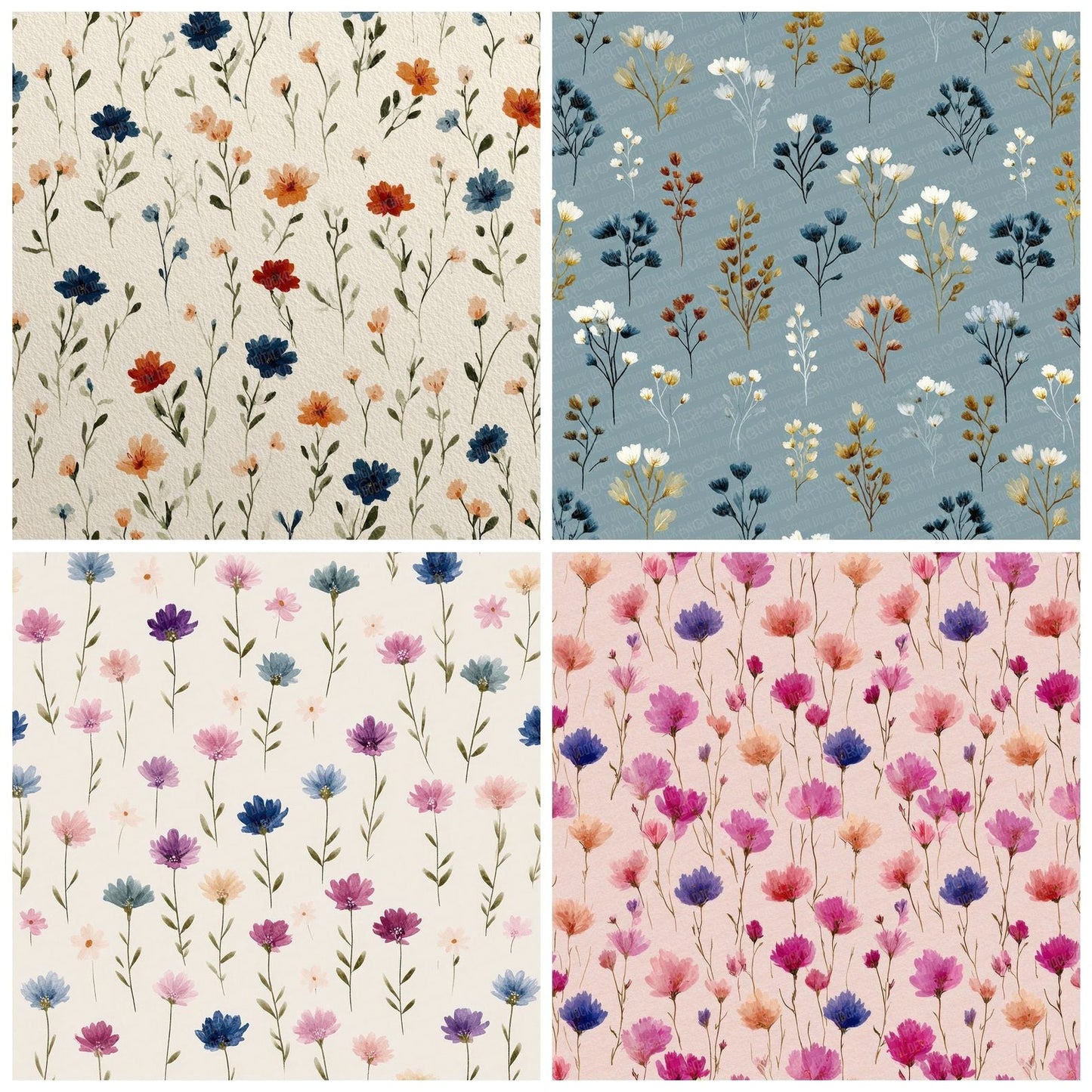 Meadow Wildflower Background Digital Paper Pack (DDD000050)