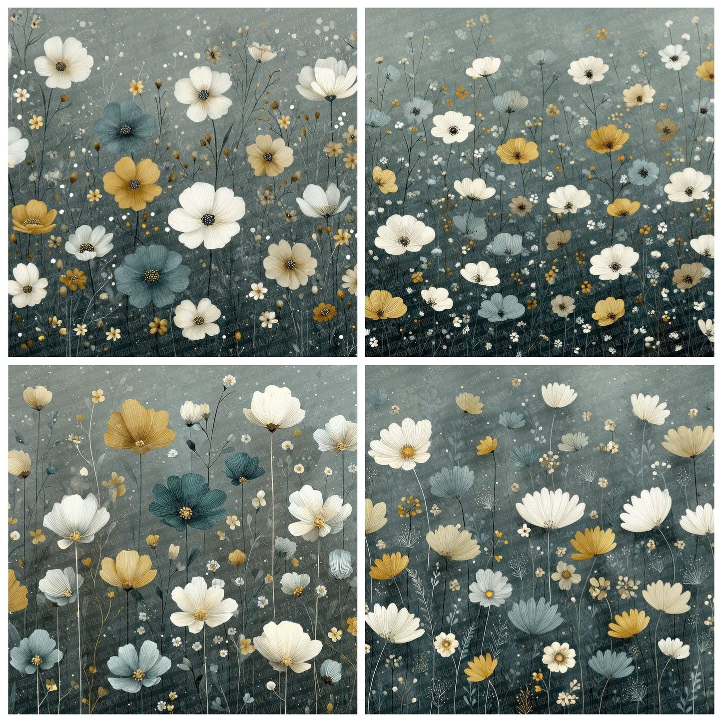 Midnight Meadow Wildflower Design Digital Paper Pack (DDD000051)