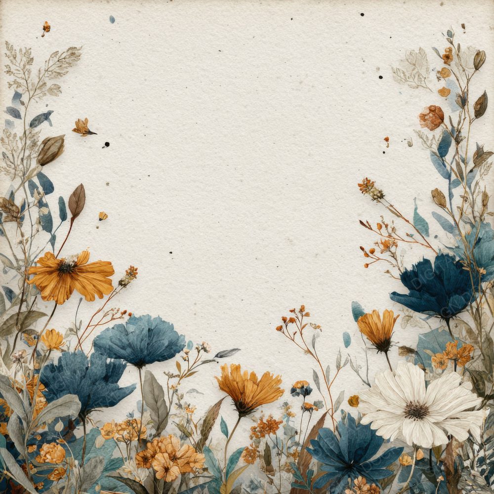 Wildflower Border Background Digital Paper Pack (DDD000055)