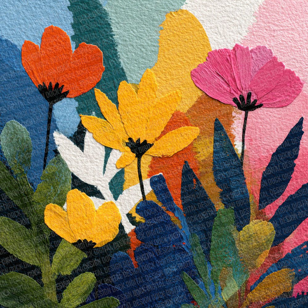 Wildflower Collage Background Digital Paper Pack (DDD000056)